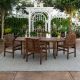 Walker Edison Furniture Company Dark Brown 5 pc Extendable Wood Outdoor Patio Dining Set
