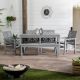 Walker Edison Furniture Company Chevron Grey Wash 6-Piece Wood Outdoor Patio Dining Set