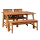 Welwick Designs Brown 4-Piece Acacia Wood Boho Rectangle Table Outdoor Dining Set