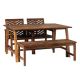 Welwick Designs Dark Brown 4-Piece Acacia Wood Boho Rectangle Table Outdoor Dining Set