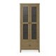 Ameriwood Home 30 in. System Build Luca Golden Oak Wide Storage Cabinet w/ Mesh Doors