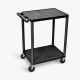 Luxor HE 24 in. W x 18 in. D x 33.5 in. H, 2-Shelf Utility Cart, in Black