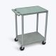 Luxor HE 24 in. W x 18 in. D x 33.5 in. H, 2-Shelf Utility Cart in Gray