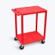 Luxor HE, 24 in. W x 18 in. D x 33.5 in. H, 2-Shelf Utility Cart in Red