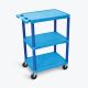 Luxor HE 24 inch W x 18 inch D x 34 inch H, 3-Shelf Utility Cart in Blue