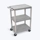 Luxor HE 24 in. W x 18 in. D x 34 in. H, 3-Flat Shelf Utility Cart in Gray