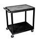 Luxor HE 32 inch 2-Shelf Utility Cart in Black