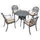 Boyel Living 5-pc Aluminum Outdoor Patio Dining Set with Beige Cushions