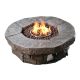 Peaktop 37.01inch x 37.01inch Round Stone Look Outdoor Propane Gas Fire Pit