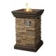 Peaktop 20inch Outdoor Square Slate Rock Gas Fire Pit