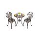 HOMEFUN 23.6 inch Long 3-pc Bronze Tulip Aluminum Bistro Set