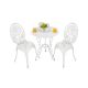 HOMEFUN 23.6in. Long 3-Piece White Rose Aluminum Bistro Set