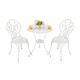 HOMEFUN 23.6in. Long 3-Piece White Tulip Aluminum Bistro Set