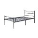Black Double Metal Platform Bed Framed Queen With Headboard, Footrest