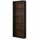 Costway 67-inch H Walnut Wood 5-Shelf Standard Bookcase Stand Multi Functional Storage Display Cabinet