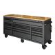 Husky Heavy-Duty 72 in. W 18-Drawer, Deep Tool Chest Mobile Workbench in Matte Black with Adjustable-Height Hardwood Top