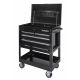 Husky 33in W 4-Drawer Mechanics Tool Utility Cart in Gloss Black