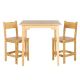 VEIKOUS 3-Piece Bamboo Light Wood Natural Color Dining Table and Chair Set