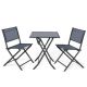 3-Piece Metal Folding Outdoor Bistro Set w/ Square Table
