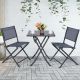 Costway Gray 3-pc Metal 28 in. Outdoor Bistro Set