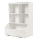 Costway - 3-Tier White Children's Multi-Functional Bookcase Toy Storage Bin Floor Cabinet