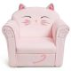 Costway Kids Cat Sofa Children Armrest Couch Upholstered Chair in Pink