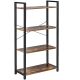 Costway 47-inch Brown Wood Iron 4 Shelf Standard Style Bookcase w/ Anti-tip Device