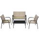 Costway Patio Brown 4-pc Plastic Wicker Patio Conversation Set