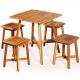 Costway 5-pc Acacia Square Patio Dining Set