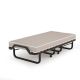 Costway White Folding Bed w/ Twin Mattress, Rollaway Guest Bed w/ Sturdy Metal Frame and Foam Mattress