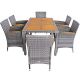 Costway - 94-inch Gray Wood Arm Stacking Chair Deuba Wicker Dining Tables