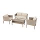 Hampton Bay Oakshire 4-Piece Wicker Outdoor Deep Seating Set w/ Tan Cushions
