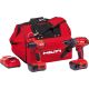 Hilti 22 Volt Lithium Ion Keyless Chuck Cordless Hammer Drill Driver Brushless Impact Driver Combo Kit batteries included