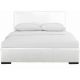 Hindes White Upholstered Queen Platform Bed
