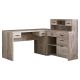 HomeRoots 63 in. L-Shaped Taupe 8 Drawer Computer Desk with File Storage
