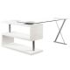Furniture of America Corryton 59.25 in. Rectangle White Computer Desk with Convertible Shape