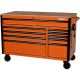 International 52 in. W x 24.5 in. D 10-Drawer Orange Mobile Workbench w/ Solid Wood Top