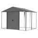 Arrow 8x8ft. Ironwood Steel Hybrid Shed Kit Galvanized in Anthracite