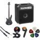 Ibanez SR300EL SR Standard Series Electric Bass Guitar Starter Kit Left Handed Iron Pewter