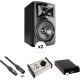 JBL 308P MkII - Studio Monitor Kit w/ Passive Monitor Controller, Speaker Pads, and Cables