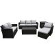 7-Piece Wicker Patio Conversation Set with Gray Cushions JH-A023457GY