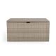 Glitzhome 140 Gal. Outdoor Patio Oversized All-Weather Wicker Natural Gray Storage Deck Box