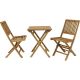 Sunnydaze Decor Nantasket 3-pc Teak Folding Outdoor Bistro Set (2 Chairs and 1 Table)