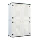 WELLFOR 50 in. W x 29 in. D x 82 in. H Off White HDPE Outdoor Storage Cabinet