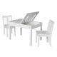 International Concepts Jorden Lift-Top Storage 3-Piece White Kid's Table and Chair Set