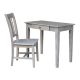 International Concepts 36 in. Weathered Taupe Gray Wide Solid Wood Writing Desk and Chair (2-pc Set)