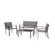 4-Piece Metal Patio Conversation Set in Gray
