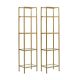 CROSLEY FURNITURE 73-inch Soft Gold/Clear Metal 4-shelf Etagere Bookcase w/ Open Back
