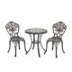 Bronze Frame 3-Piece Cast Aluminum Round Table Bar Height Outdoor Bistro Set