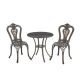 Bronze Frame 3-Piece Cast Aluminum Round Table with Umbrella Hole Bar Height Outdoor Bistro Set KH-HS27CT-BR